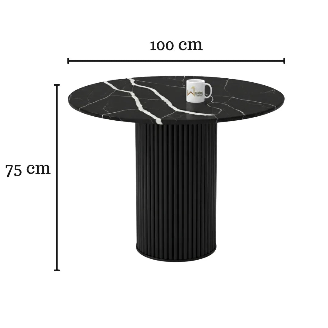 Luxe Round Dining Table with Marble Top