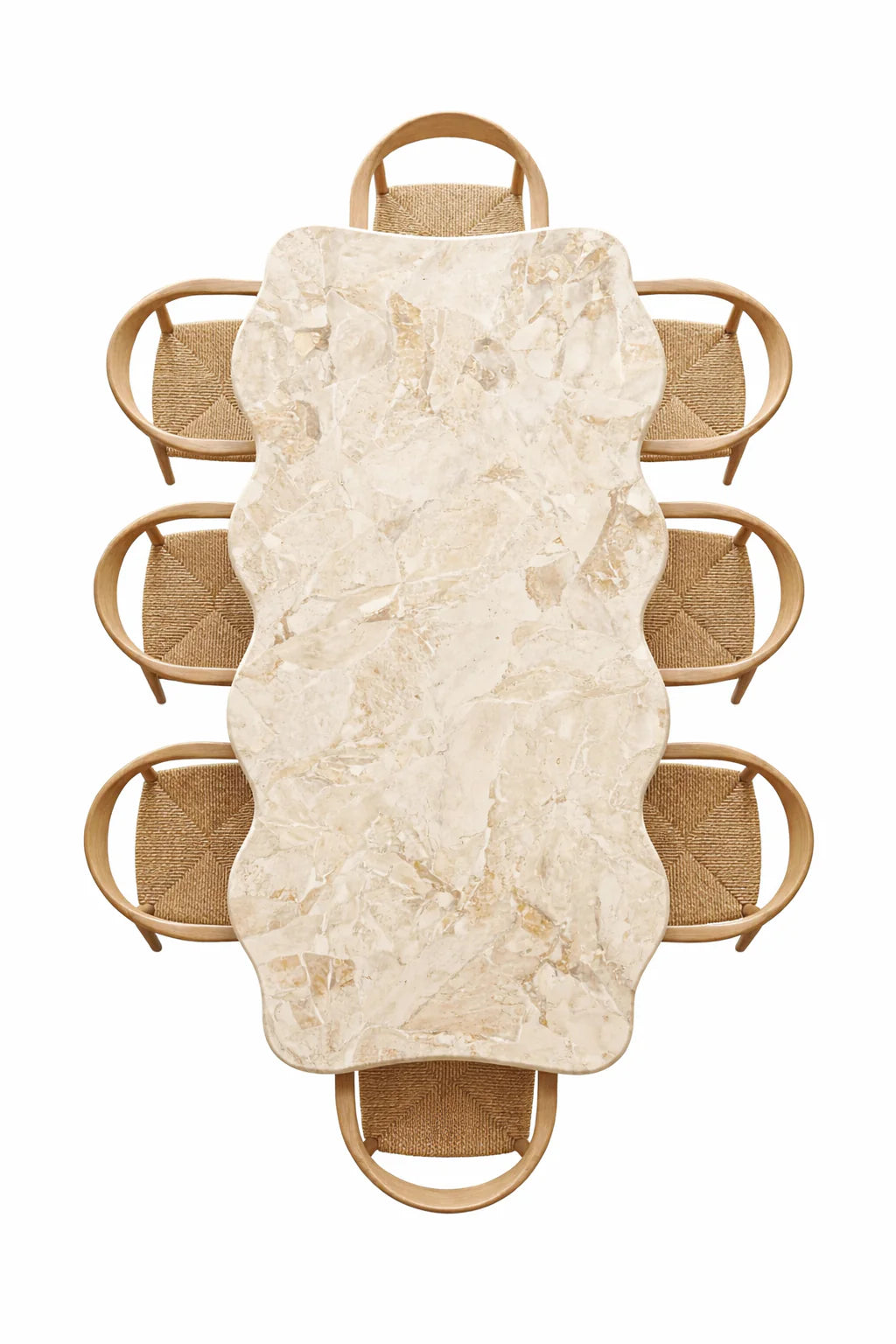 Luxury Jerusalem Stone Irregular Top Dining Table