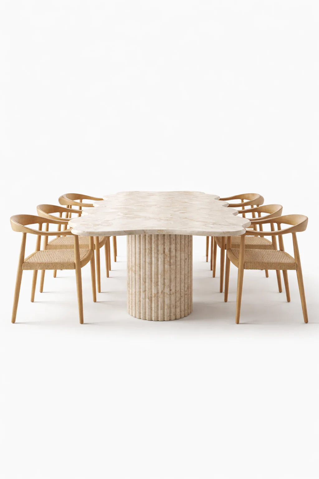 Luxury Jerusalem Stone Irregular Top Dining Table