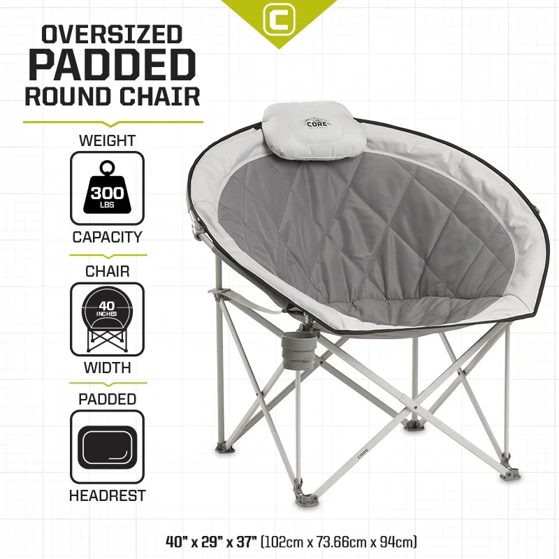 Core Oversized Padded Round Chair – Camping Chair