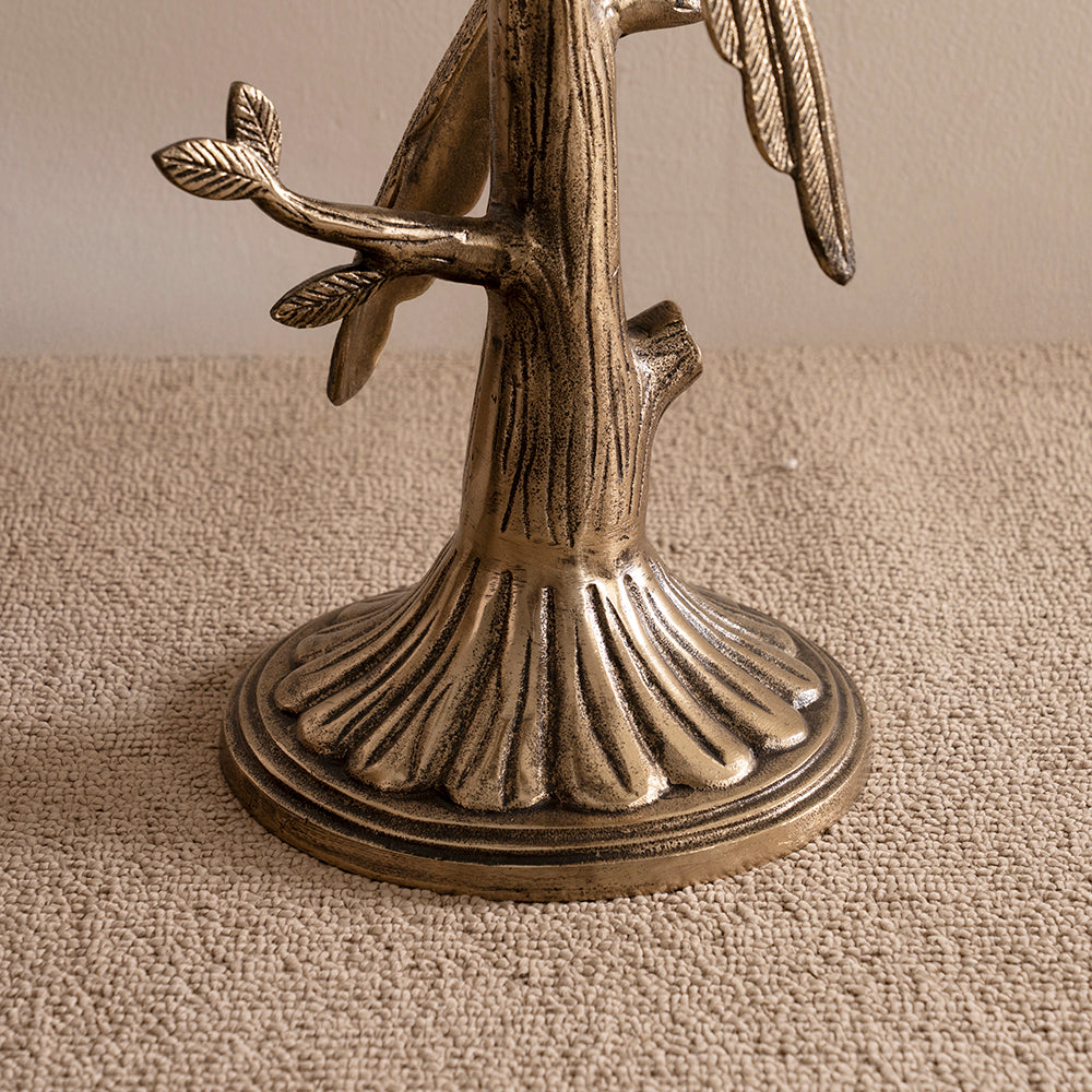 Elegant Design Accent Table with Glass Top – Antique Gold