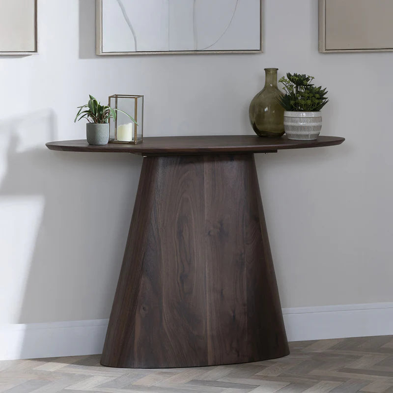 Elegant Oval Console Table With a Modern-Classic Design