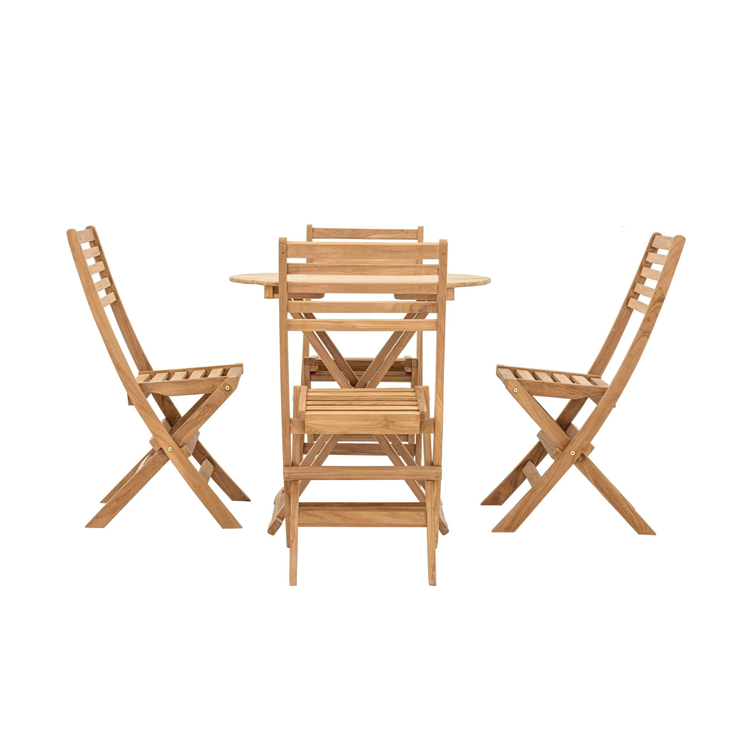 Foldable 4 Seater Outdoor Dining Set – Round