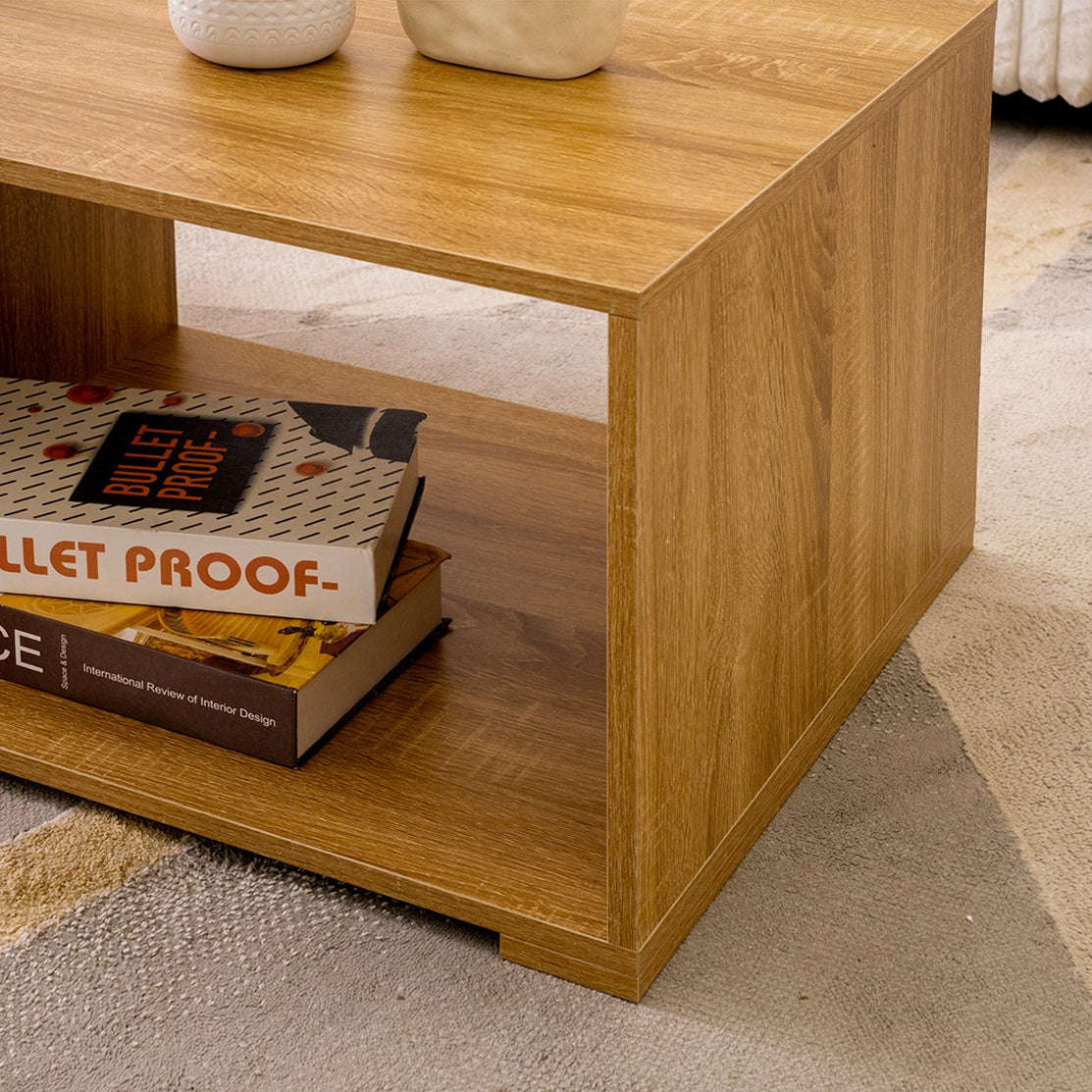 Modern Oak & White Coffee Table