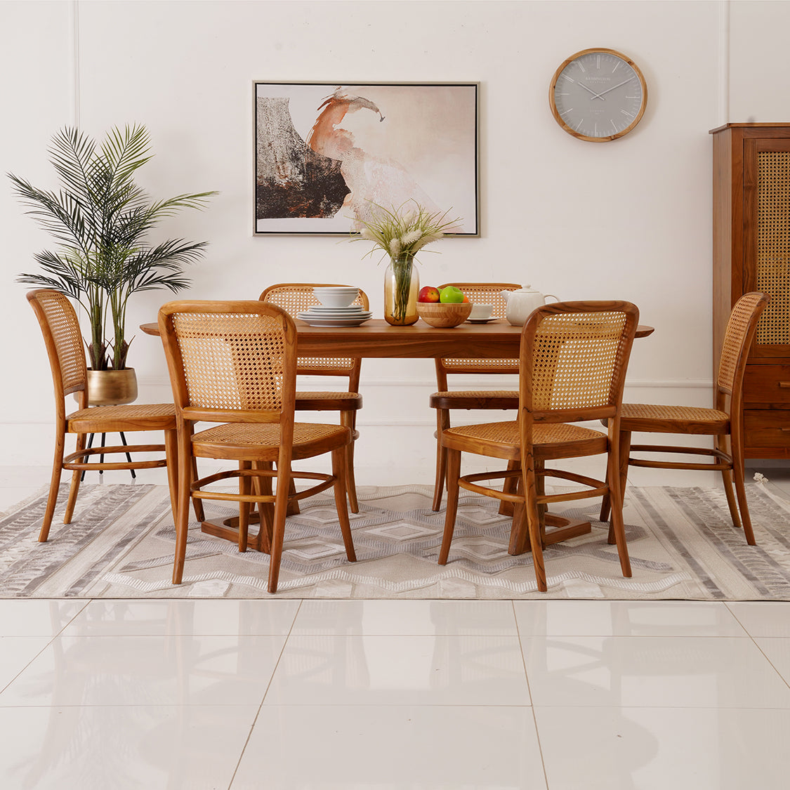 Elegant Solid Wood 6-Seater Dining Set