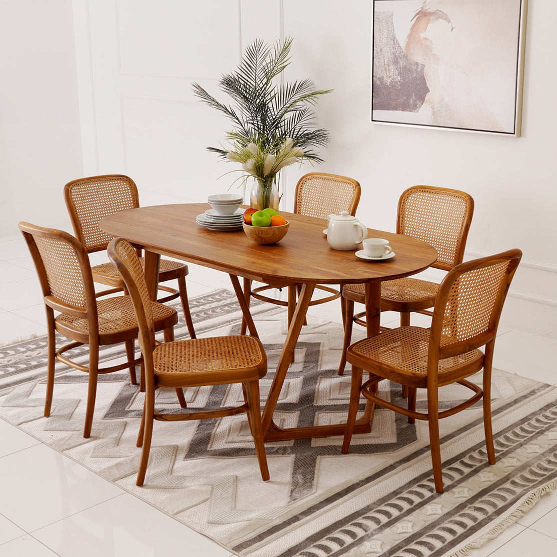 Elegant Solid Wood 6-Seater Dining Set