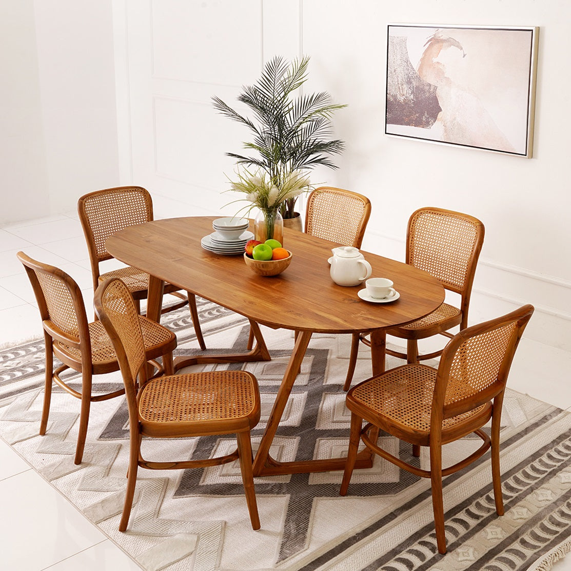Elegant Solid Wood 6-Seater Dining Set