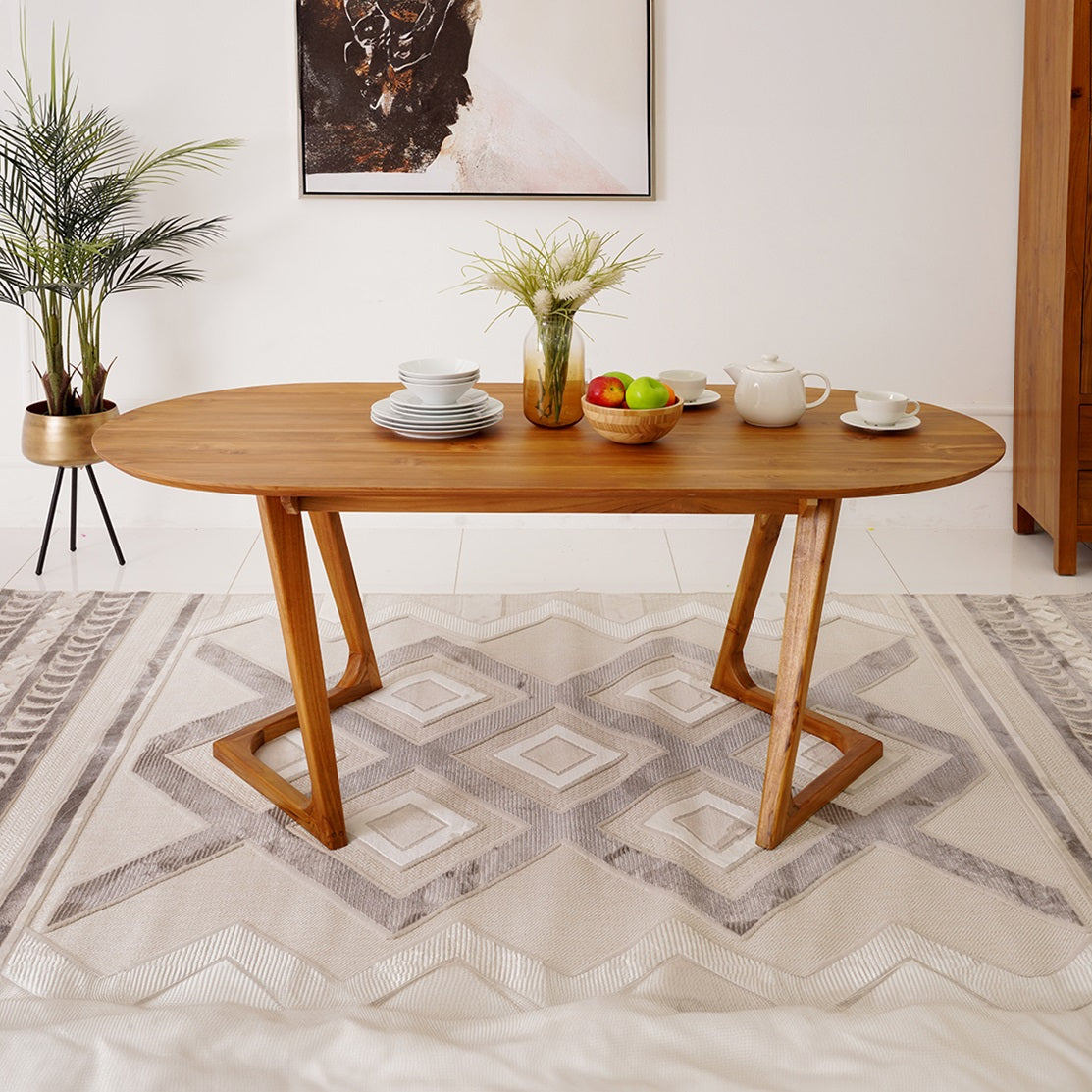 Elegant Solid Wood 6-Seater Dining Set