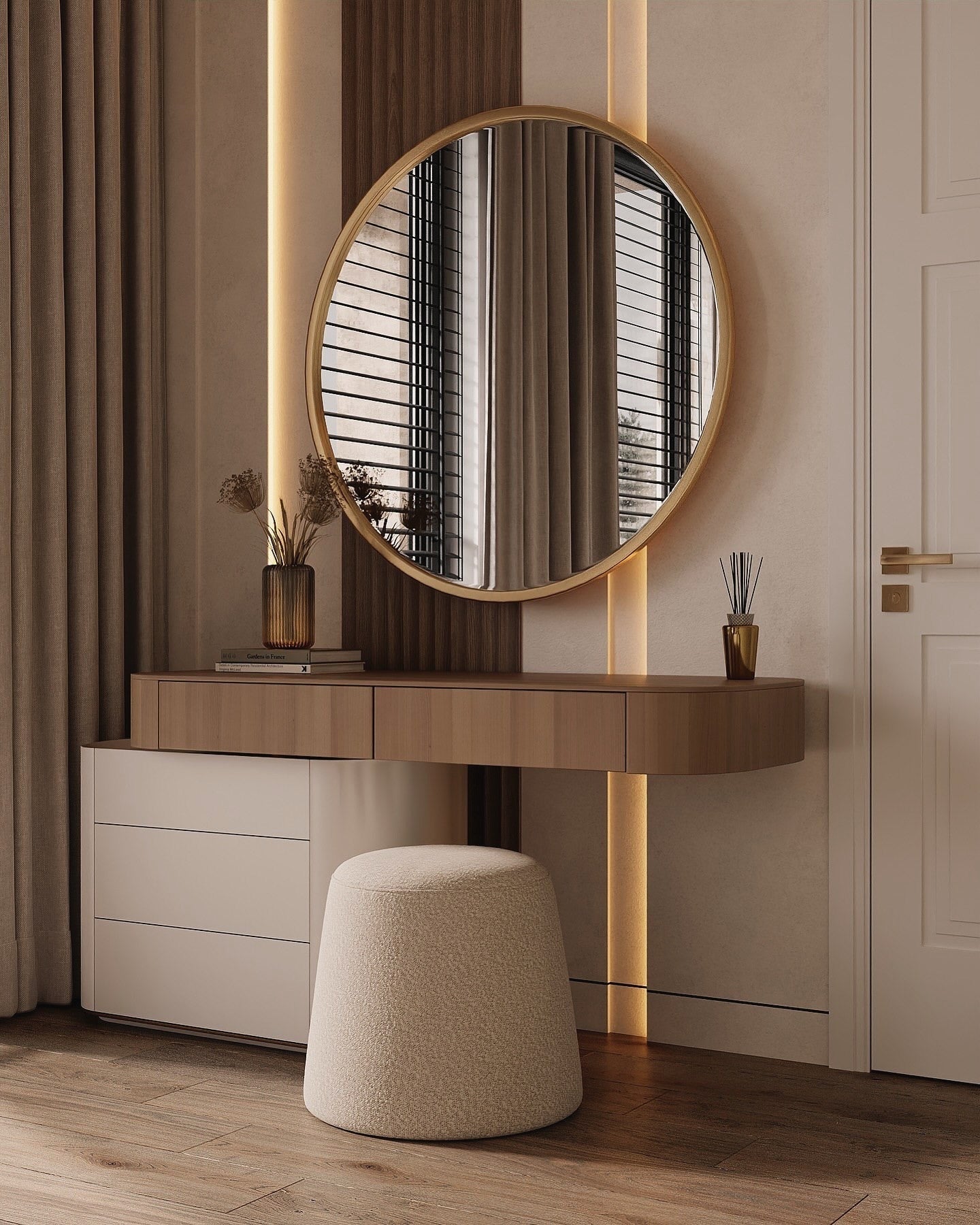 Regal Dressing Table with Mirror-GCC Home Center