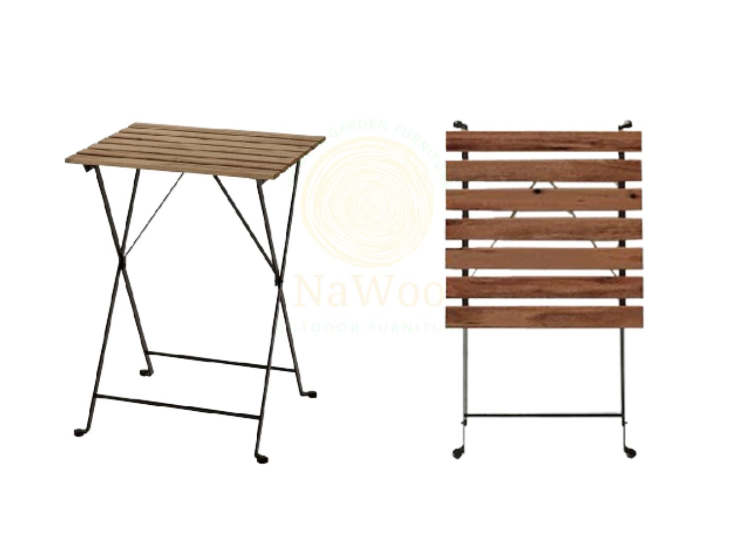 Kanhome Modern Outdoor Steel Wood Bistro Table Coffee Table From Vietnam for Dining Kitchen & Apartment Garden Metal Table