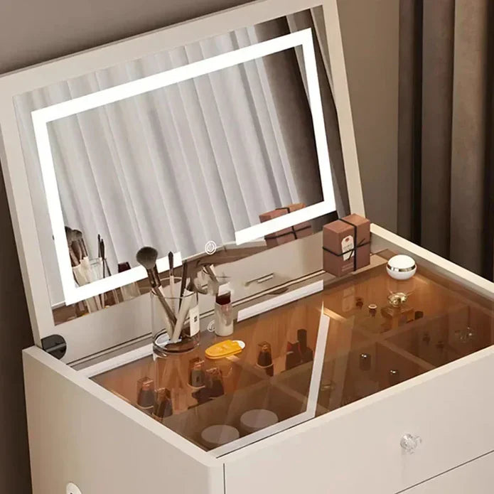 Multifunctional Makeup Vanity Dressing Table with Drawers and Chair 70 CM-GCC Home Center