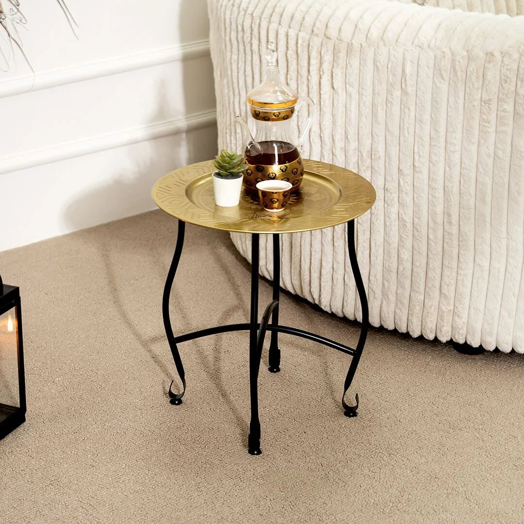 Classic Metal Moroccan End Table – 40x40x45 cm