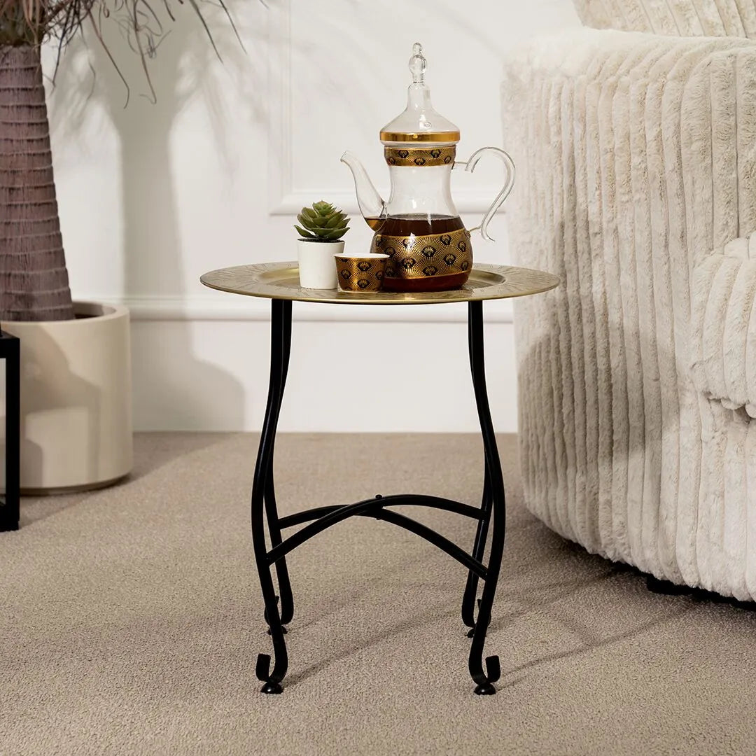 Classic Metal Moroccan End Table – 40x40x45 cm