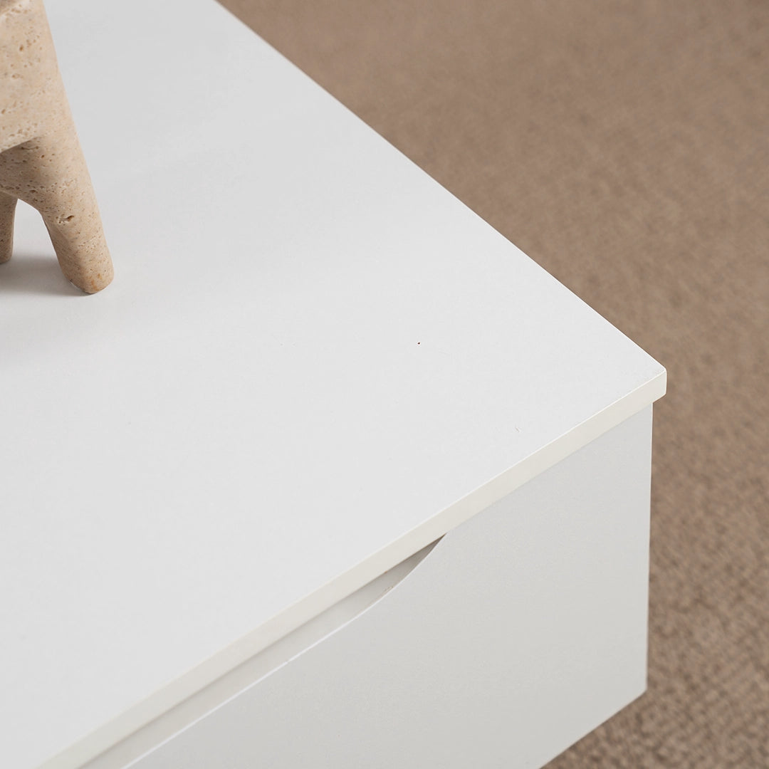 Coffee Table with 2 Storage Drawers - White & Oak Wooden