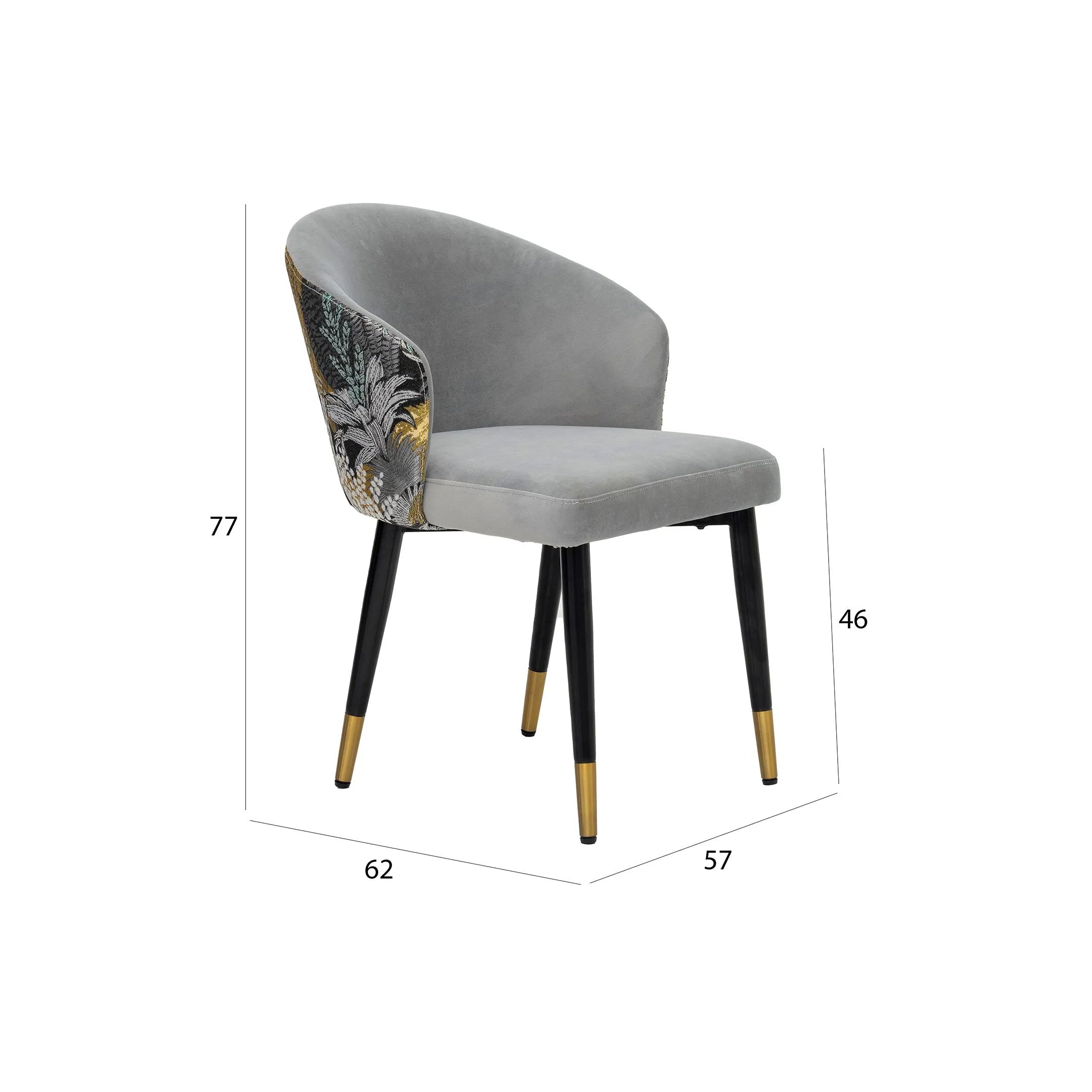 Elegant Modern Style 6-Seater Dining Set – Black & Grey