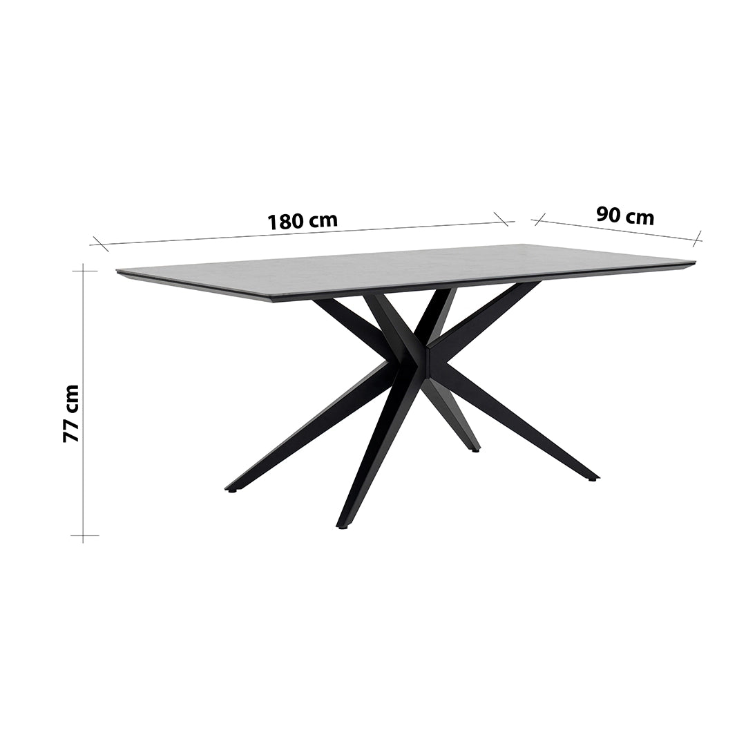 6-Seater Sintered Stone Top Dining Set – Grey