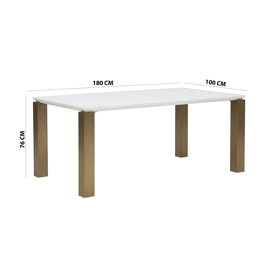 Luxury 6-Seater Dining Set – Off White & Gold