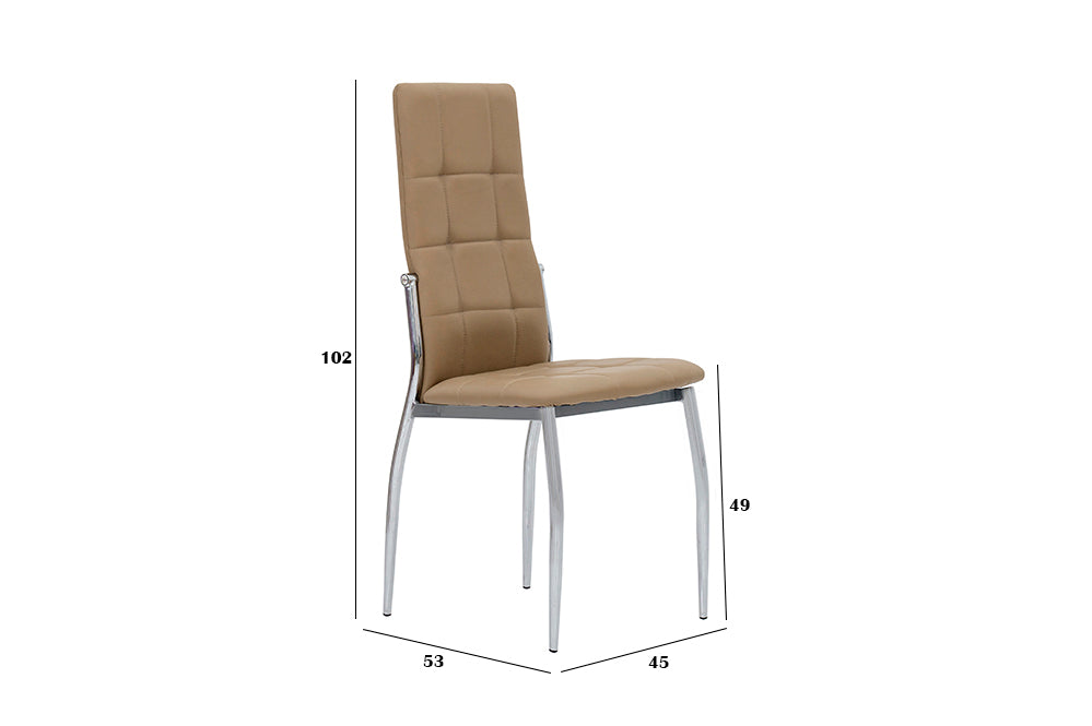 6-Seater Dining Set – Tempered Glass & Faux Leather