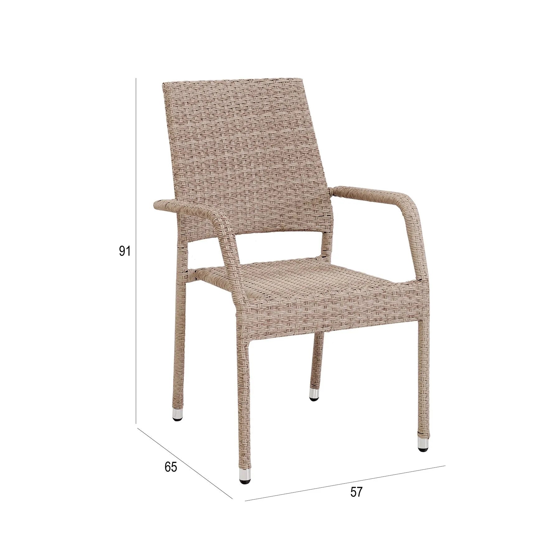 Metal & Faux Rattan 4 Seater Outdoor Dining Set – Round