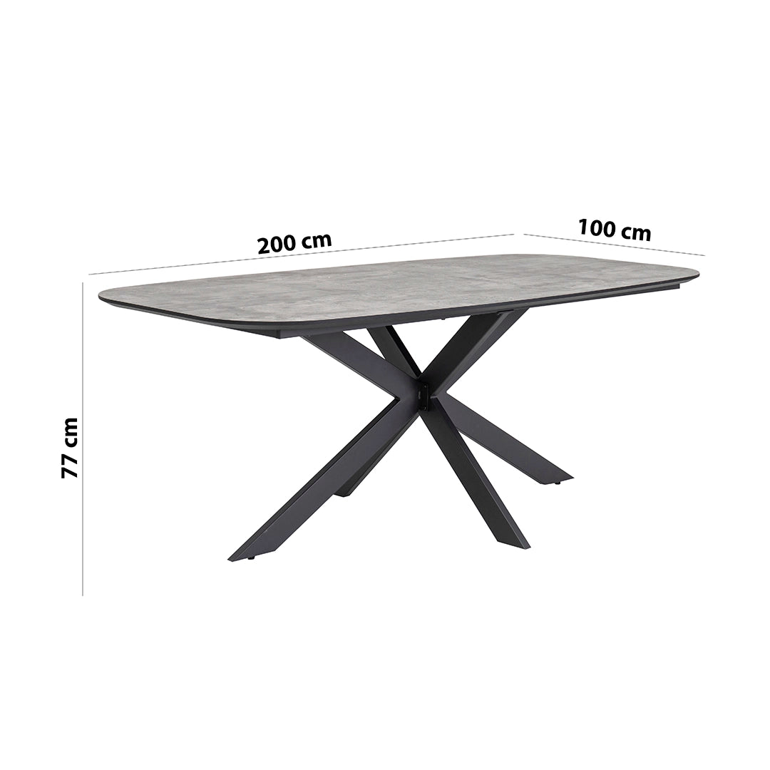 Diamond 6-Seater Dining Set – Black & Grey