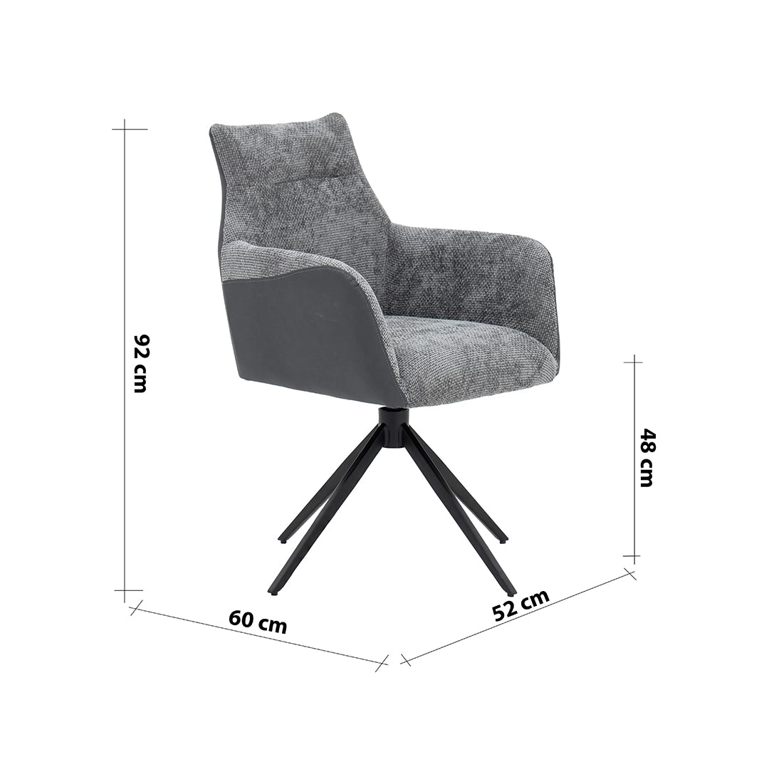Elegant 8-Seater Dining Set – Black & Grey