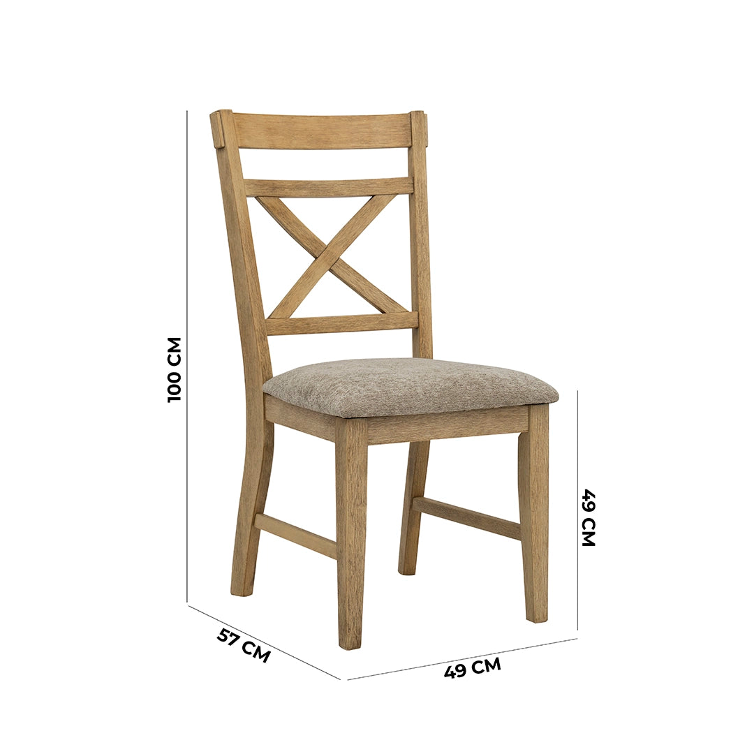 Solid Wood 6-Seater Dining Set – Oak & Peanut