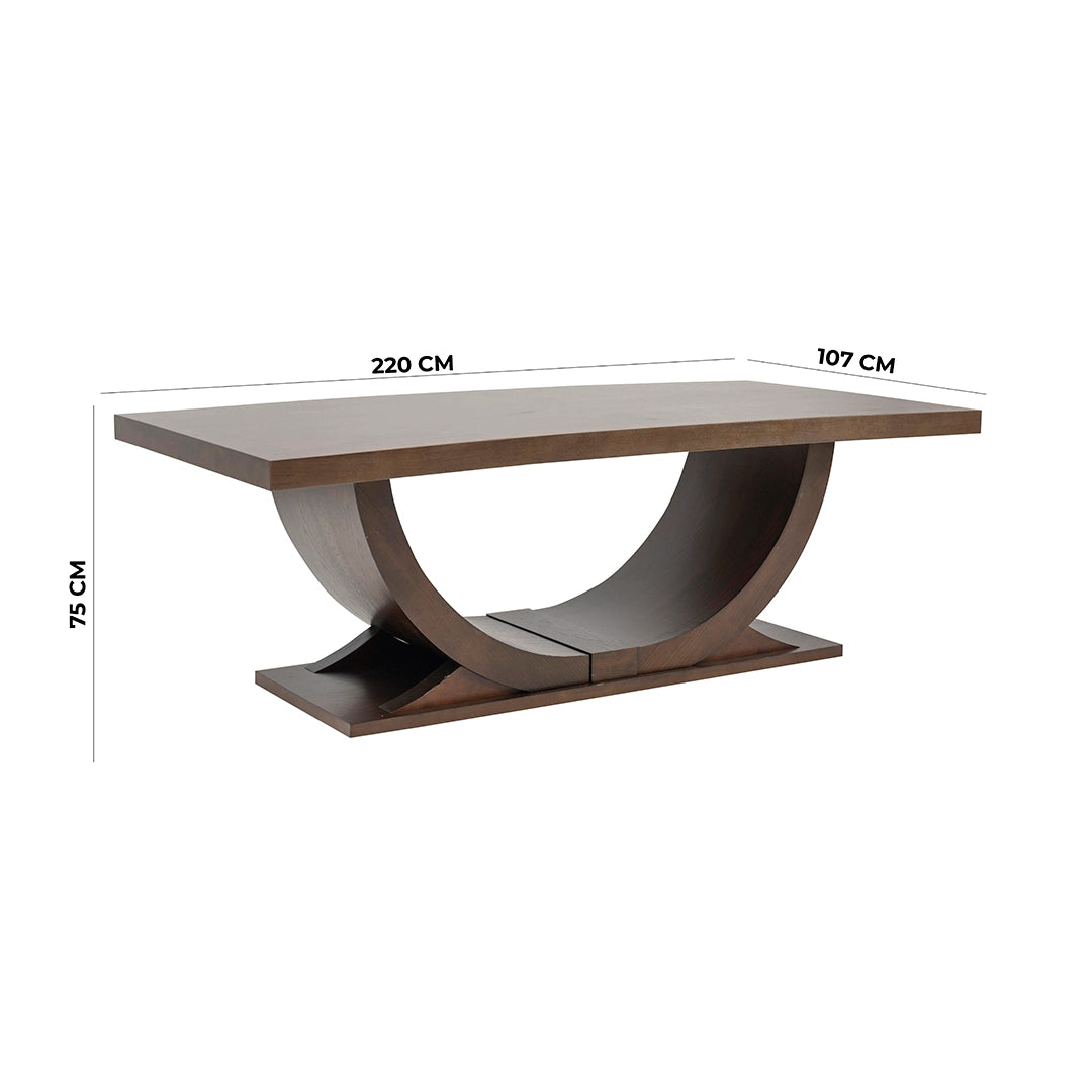 Solid Wood 8-Seater Dining Set – Brown
