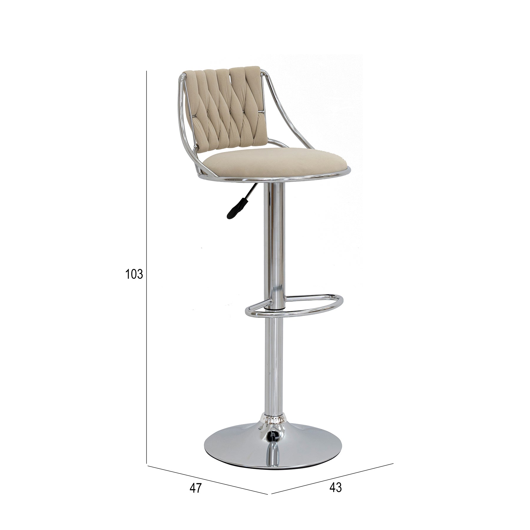 Velvet Fabric Bar Chair