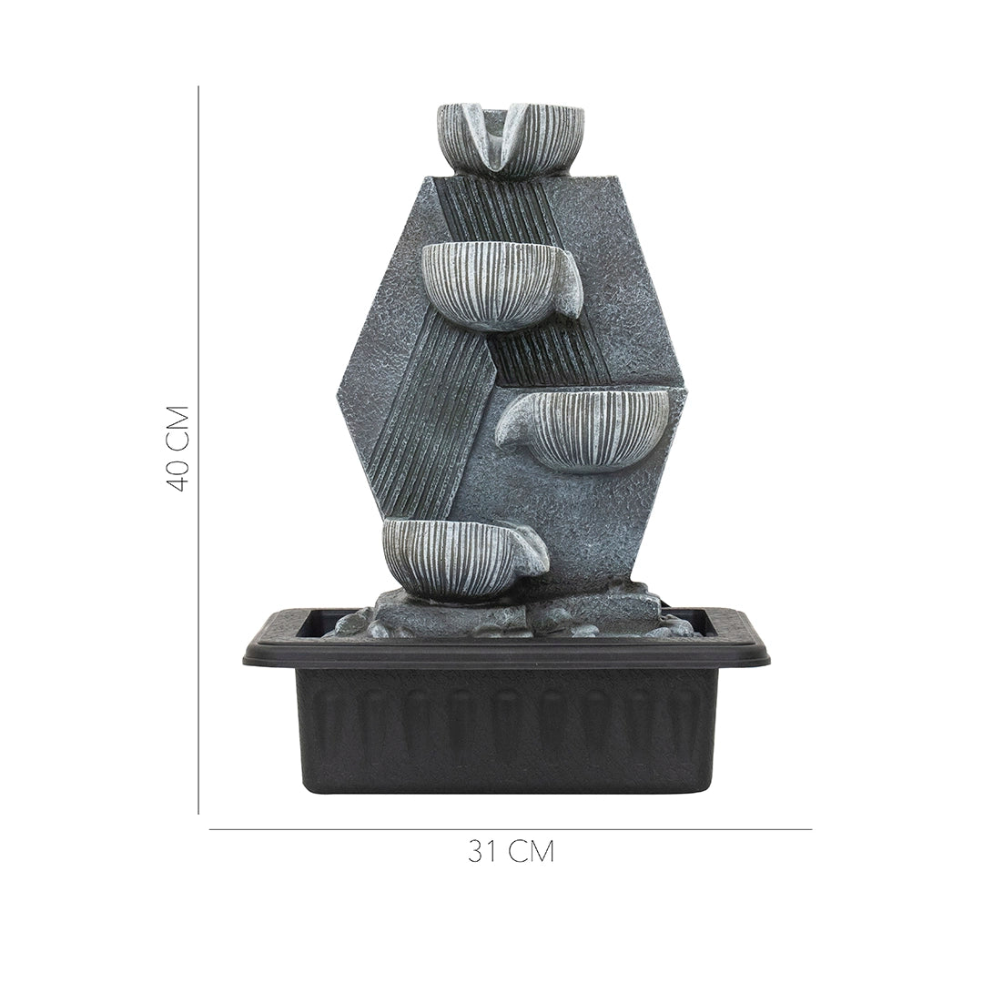 Geometric Indoor Fountain - Elegant Grey