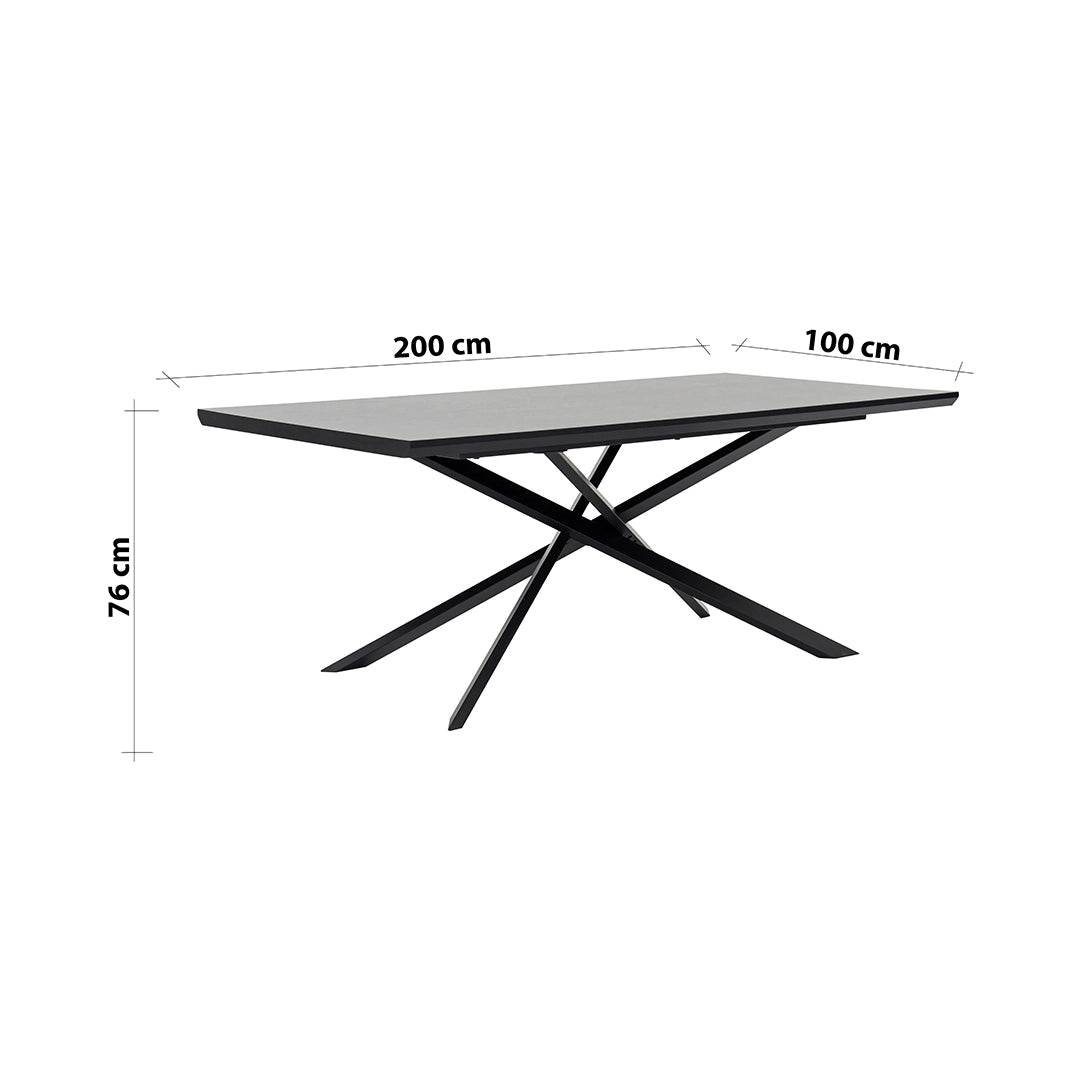 Elegant 8-Seater Dining Set – Black & Grey
