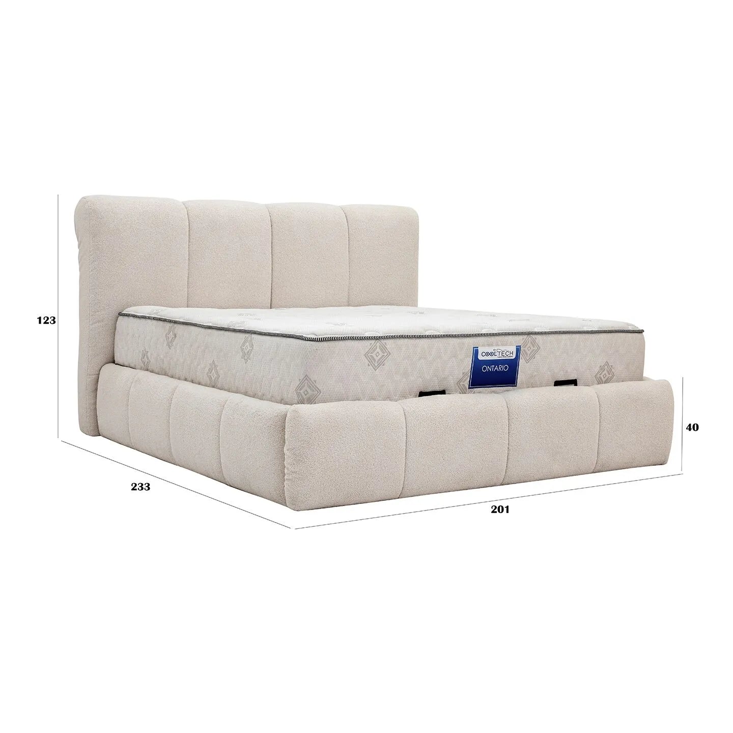 Sturdy MDF Hydraulic Bed With Lift-Up Storage