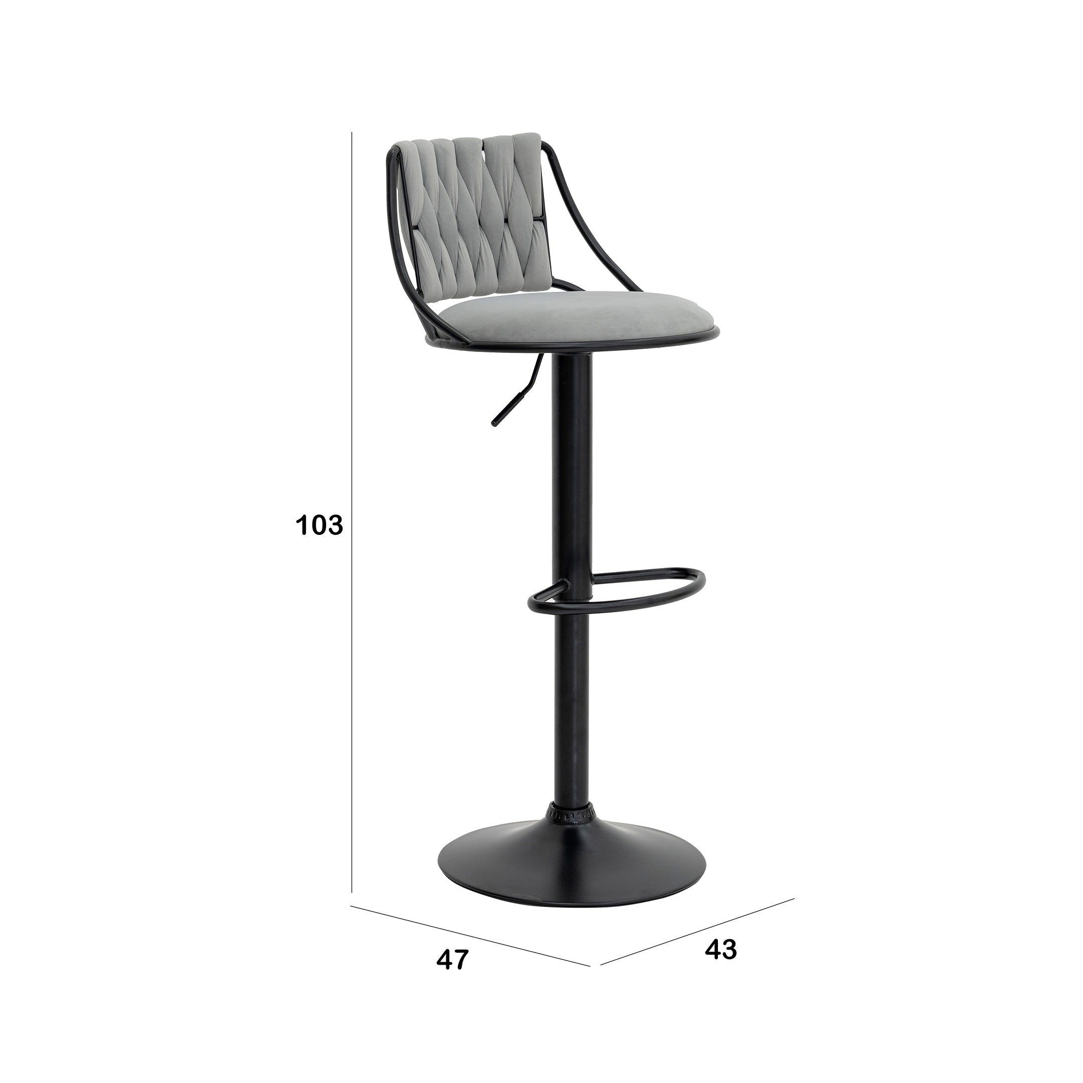 Bar Chair – Modern Velvet Bar Stool