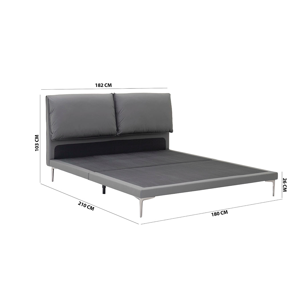 Modern King Size Bed with Mattress – 180×200 cm