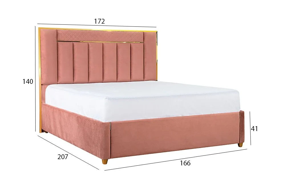 Elegant Bed With Solid Wood Frame