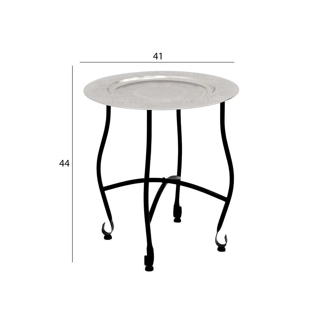Classic Metal Moroccan End Table – 40x40x45 cm