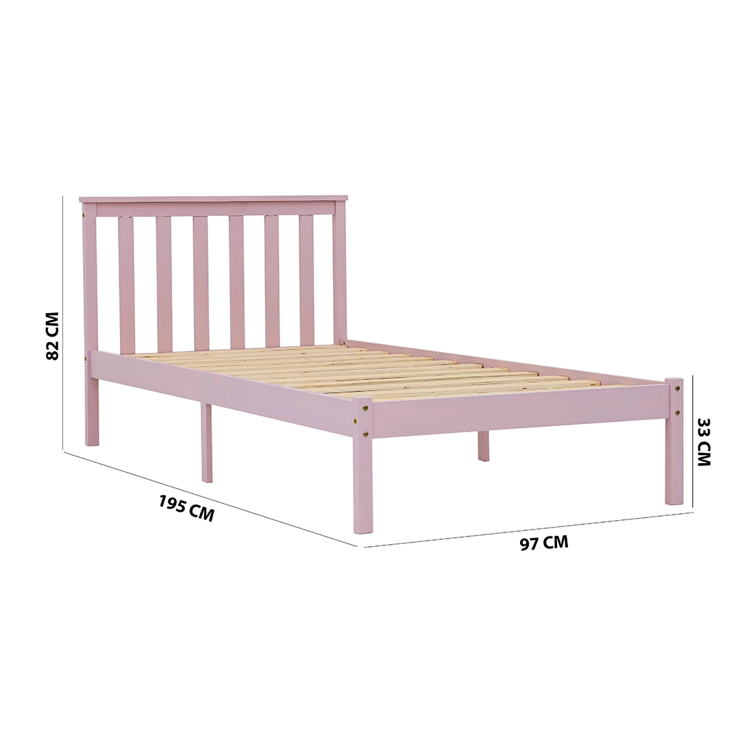 Kids Single Bed, Urban Style Painted Pinewood Bed