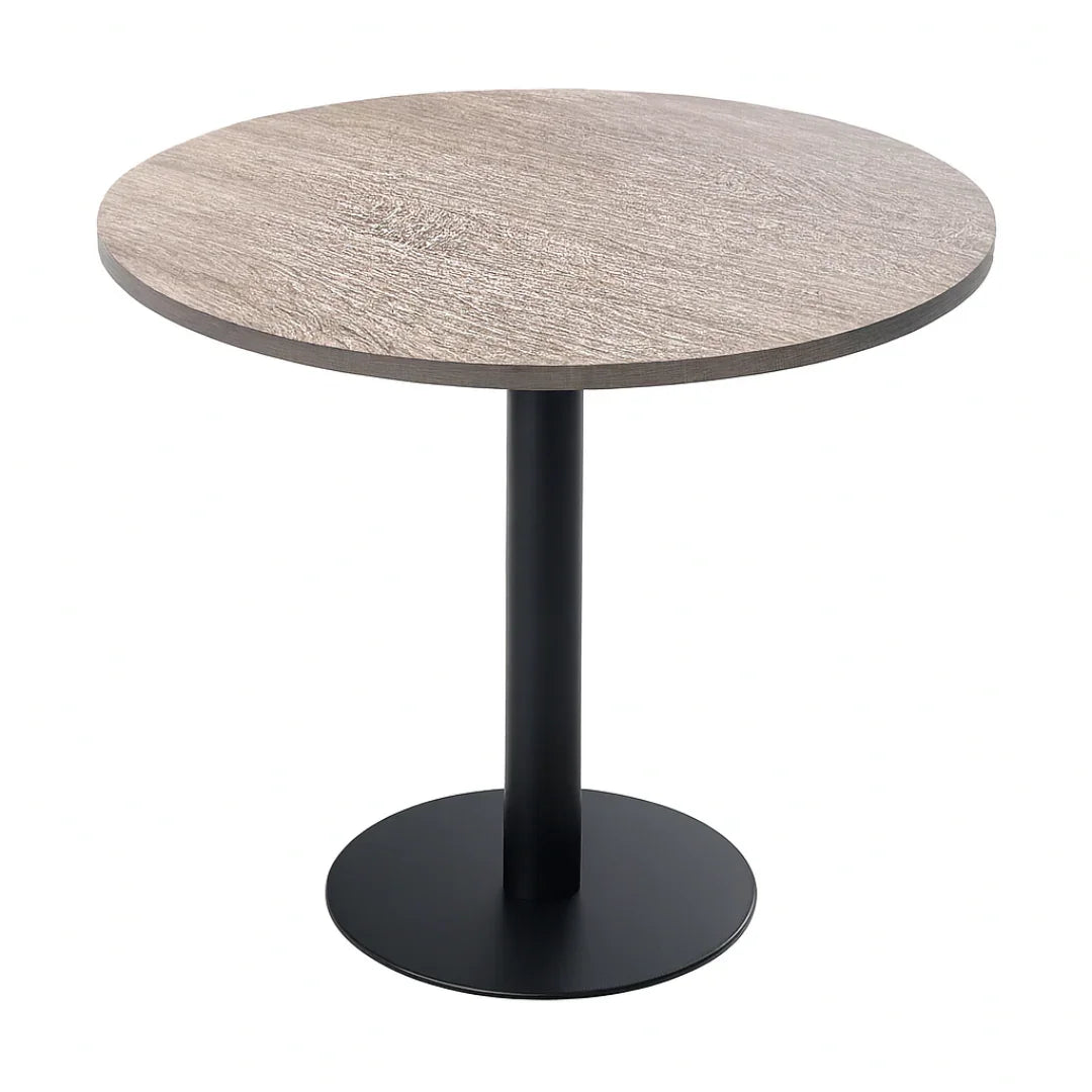 Round Dining Table Space-Saving Design with Metal Base for Living Room, Restaurant, Café