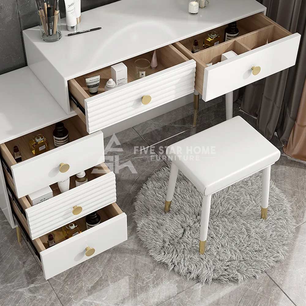 Stylish Dresser Table with Mirror and Stool-GCC Home Center