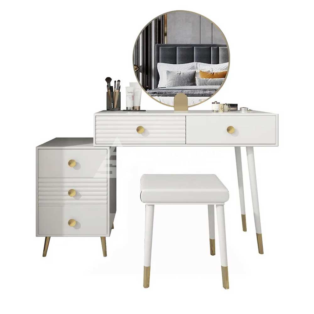 Stylish Dresser Table with Mirror and Stool-GCC Home Center