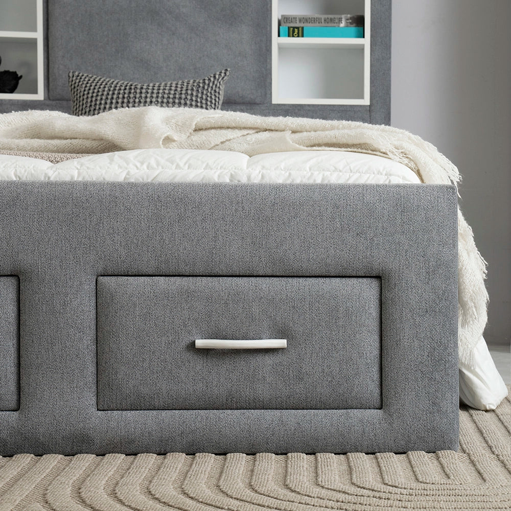 Modern Bed With Drawers And Headboard