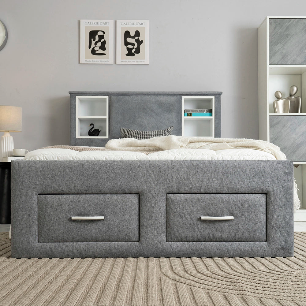 Modern Bed With Drawers And Headboard