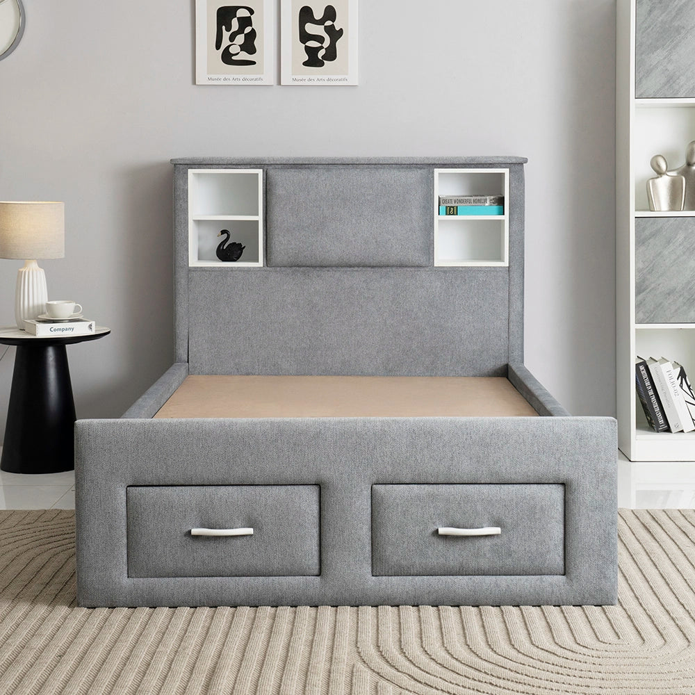 Modern Bed With Drawers And Headboard