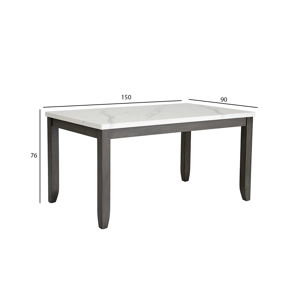 6-Seater Dining Set – White & Antique Grey