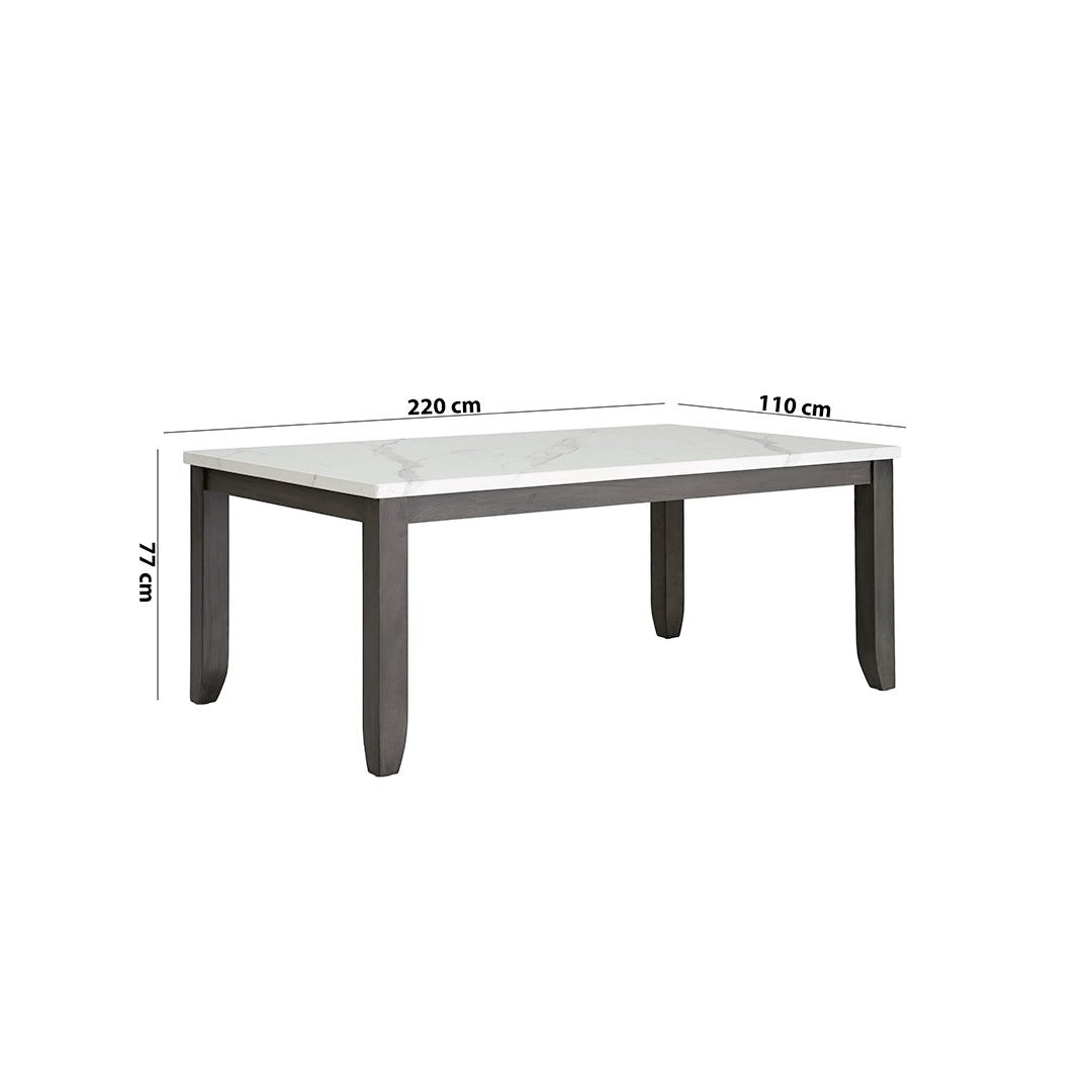 Luxury 8-Seater Dining Set – White & Antique Grey