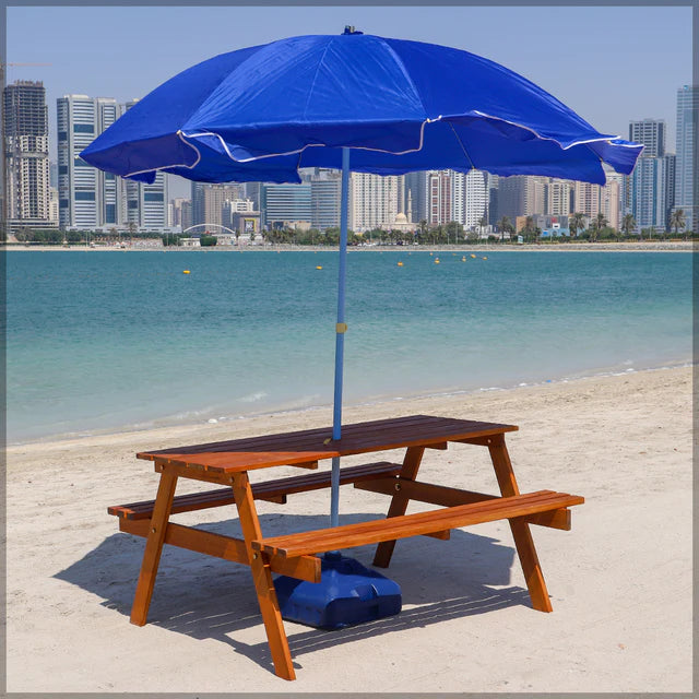 Elegant Wooden Bench With Umbrella Hole-GCC Home Center