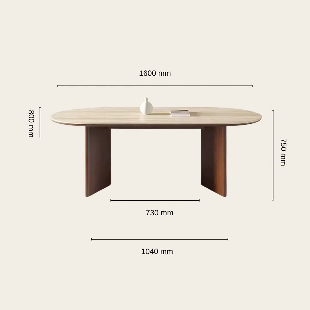 Harmony 6 Seater Dining Table Set with Limestone Top