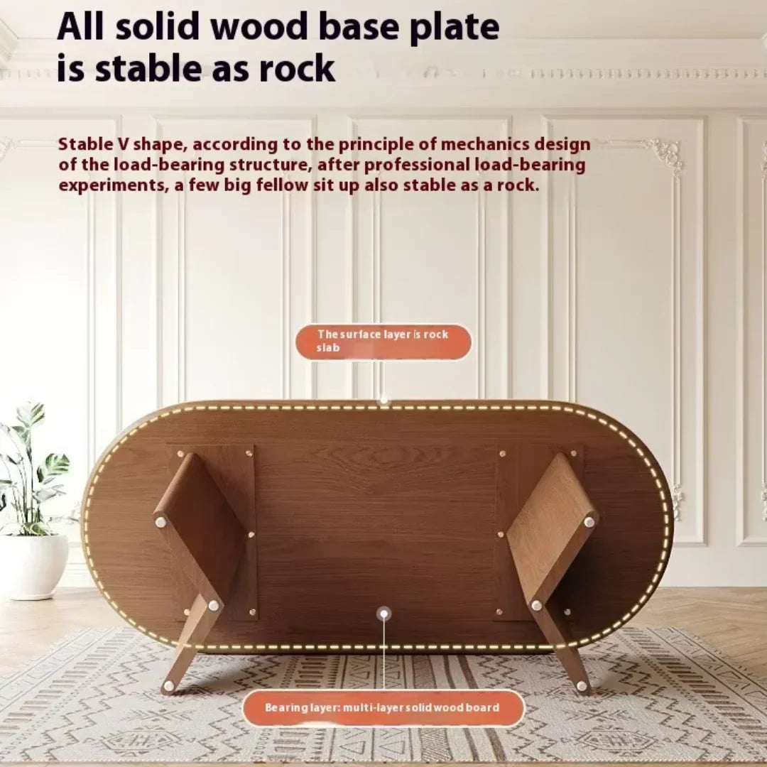 Harmony 6 Seater Dining Table Set with Limestone Top