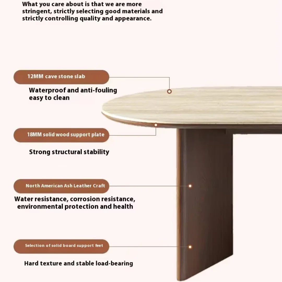 Harmony 6 Seater Dining Table Set with Limestone Top