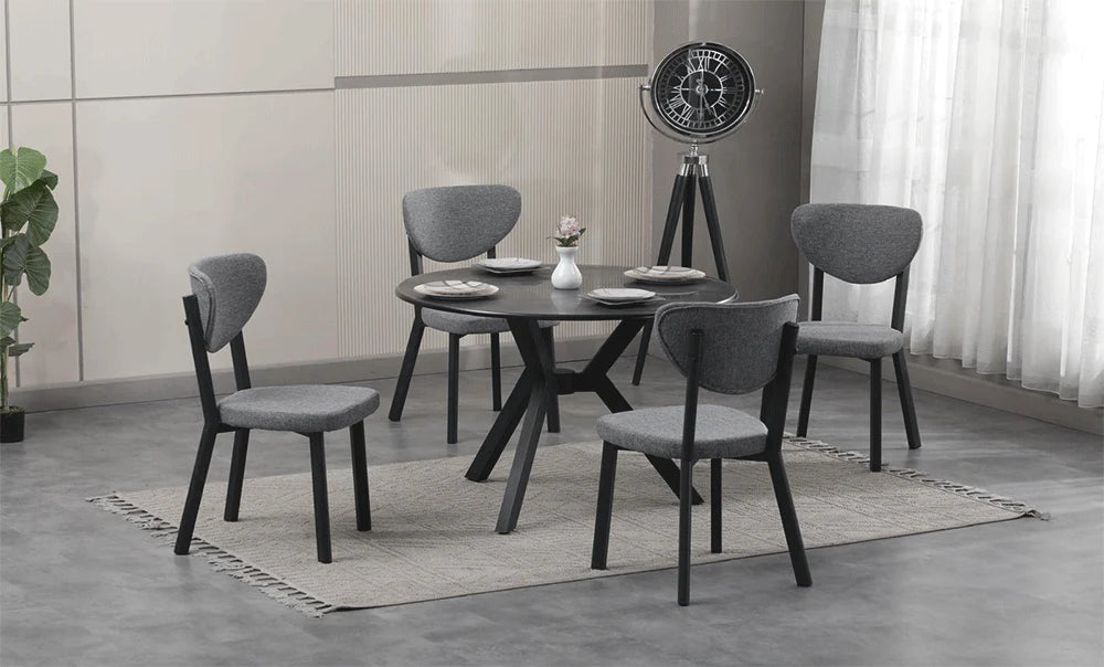Dining Set 4-Seater (Black)
