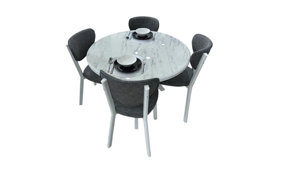 Dining Set 4-Seater - White
